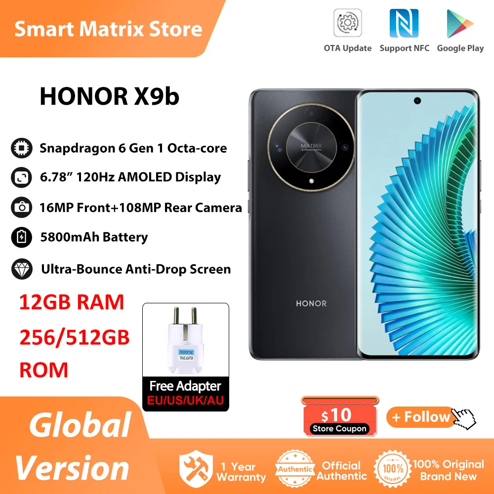 HONOR X9b Global Version 5G Smartphone 6.78