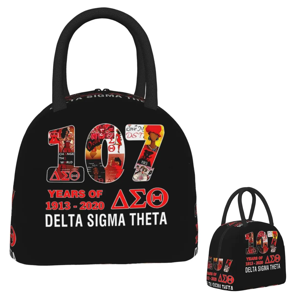

Delta Sigma Theta Sorority Gifts Insulated Lunch Bag for Women Children Leakproof Food Boxes Thermal Lunch Box Tote