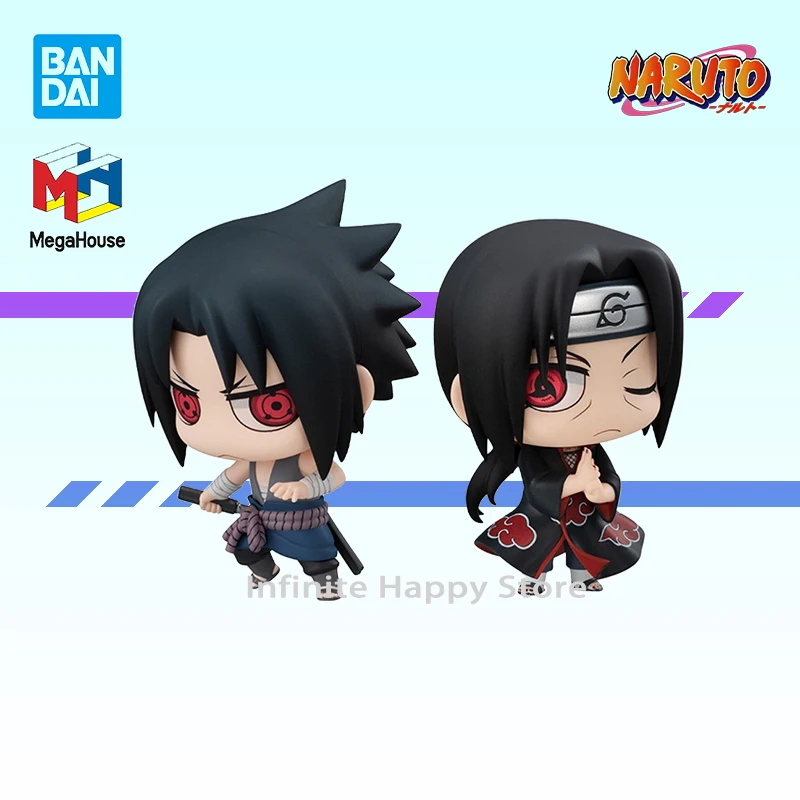 

Set of 2 Original Genuine In Stock Bandai Mega House Naruto Uchiha Sasuke VS Uchiha Itachi Kawaii Anime Figure Decoration Gift