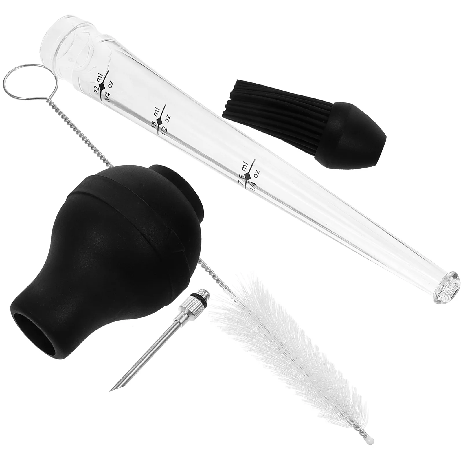 

1Set Easy to Use Stainless Steel Turkey Baster Meat Injector for Roasting Grilling Cooking Meat Injector Oil Suction Pump