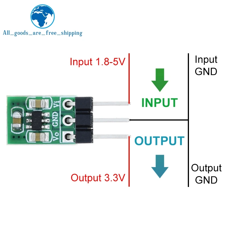 Mini 1.8V 3V 3.7V 5V to 3.3V Boost & Buck Low Noise Regulated Charge Pump 2 in 1 DC/DC Converter