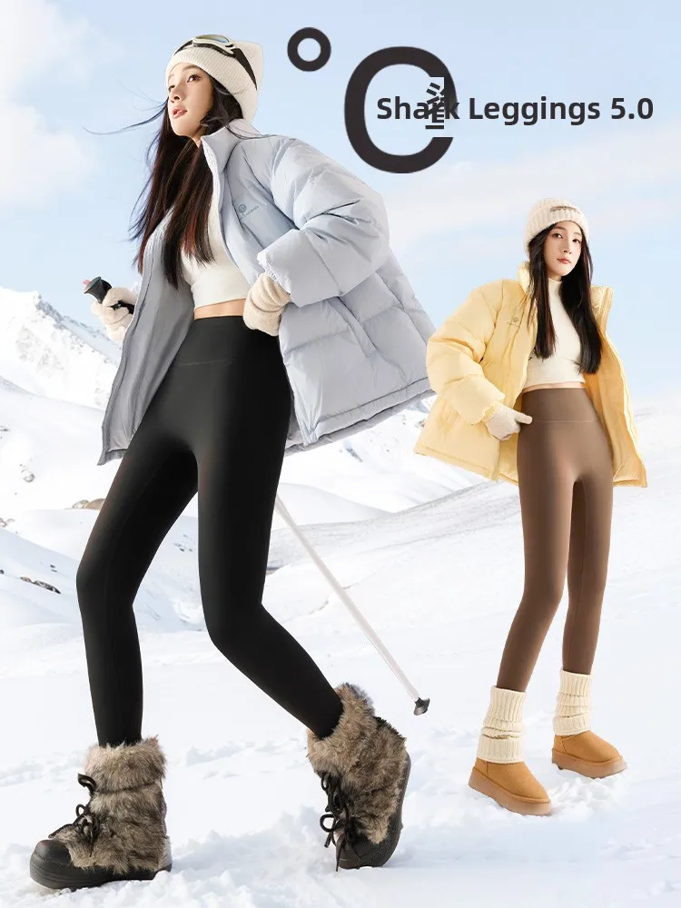 

Брюки для йоги Extra Thi из овчины с высокой талией на подкладке для похудения, не объемные зимние новые повседневные длинные брюки для женщин