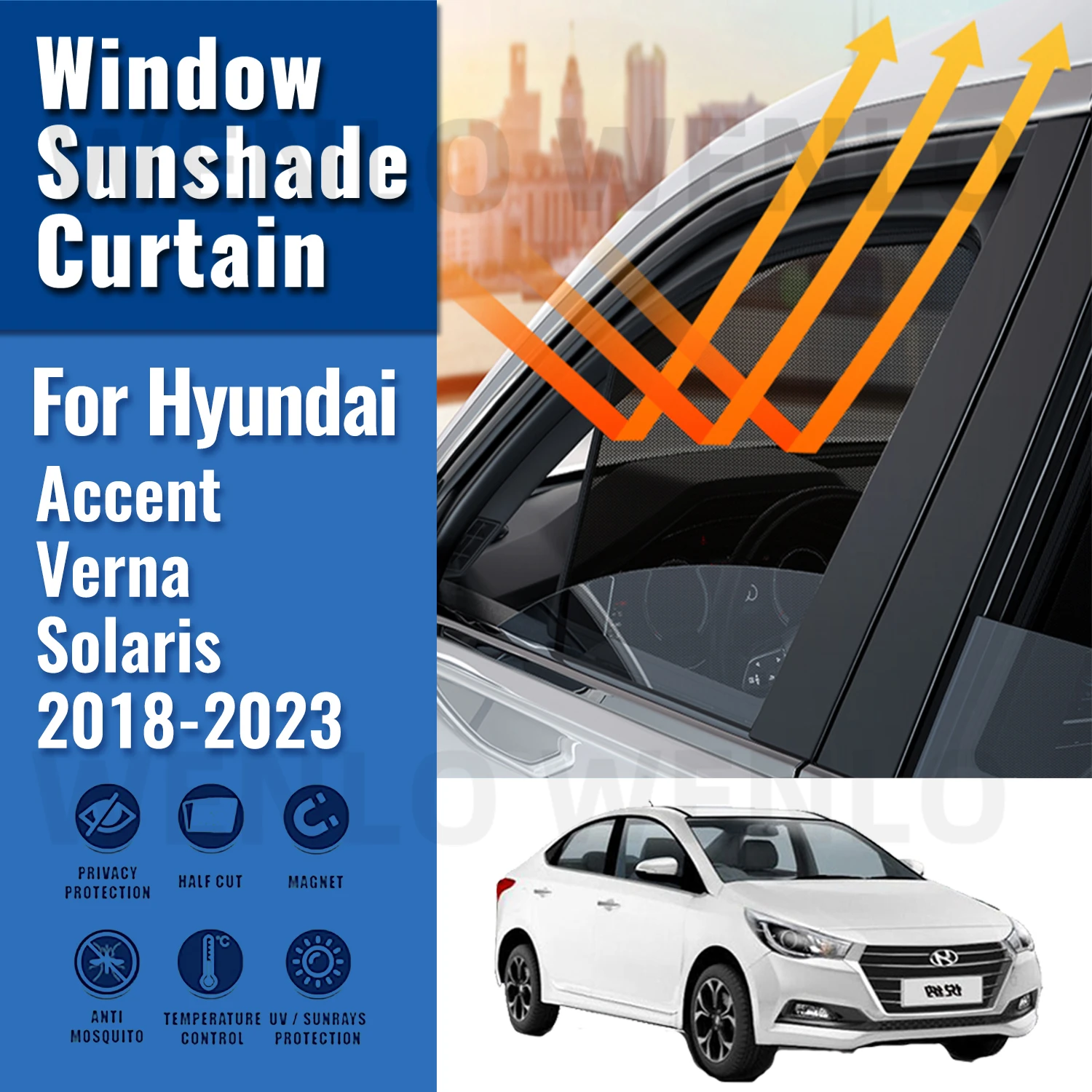 

Автомобильные занавески для Hyundai Accent Verna Solaris 2018-2023, солнцезащитные козырьки на окна, магнитные солнцезащитные козырьки, солнечные автомобильные аксессуары