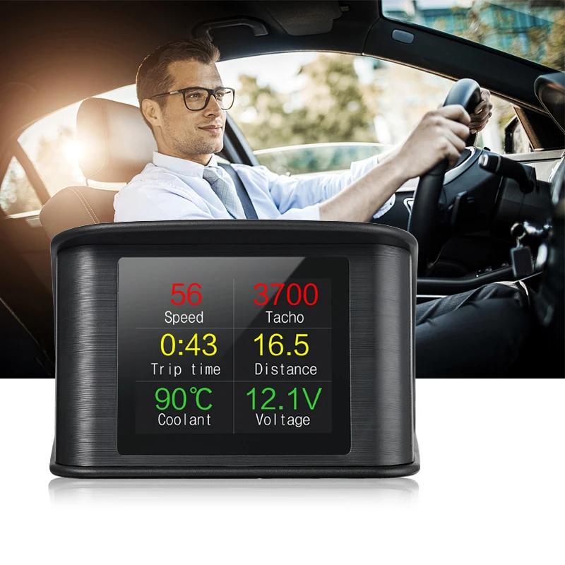 Ancel CAR HUD P10 Car Head Up HUD Display OBD2 Scanner Digital Temperature Board Computer Fuel Consumption Meter Speed Gauge