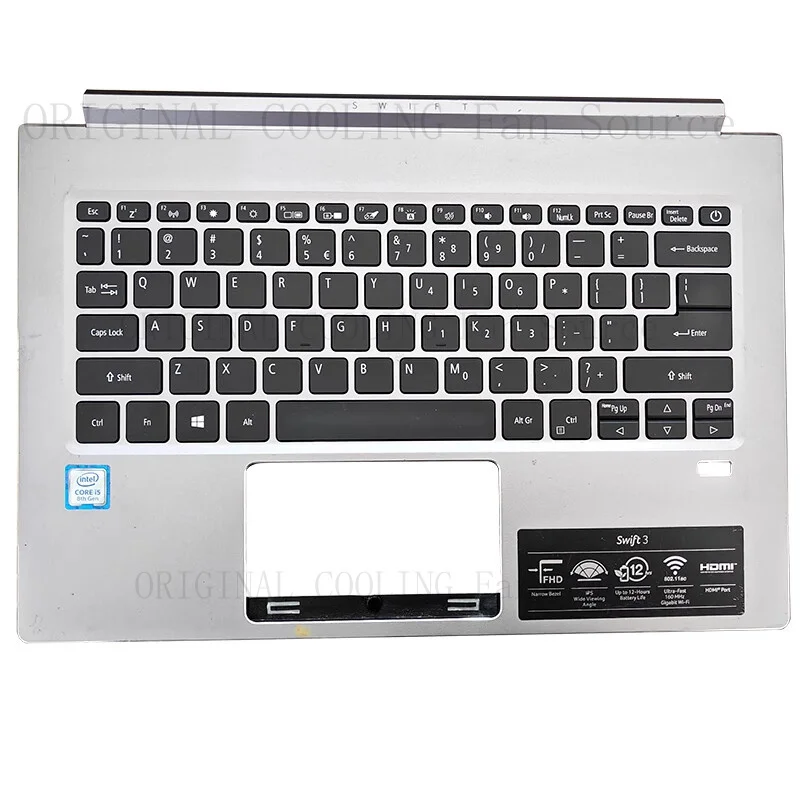 R+  Silver Palmrest US with Keyboard for Acer SF314-55 N18P1 SF314-55G