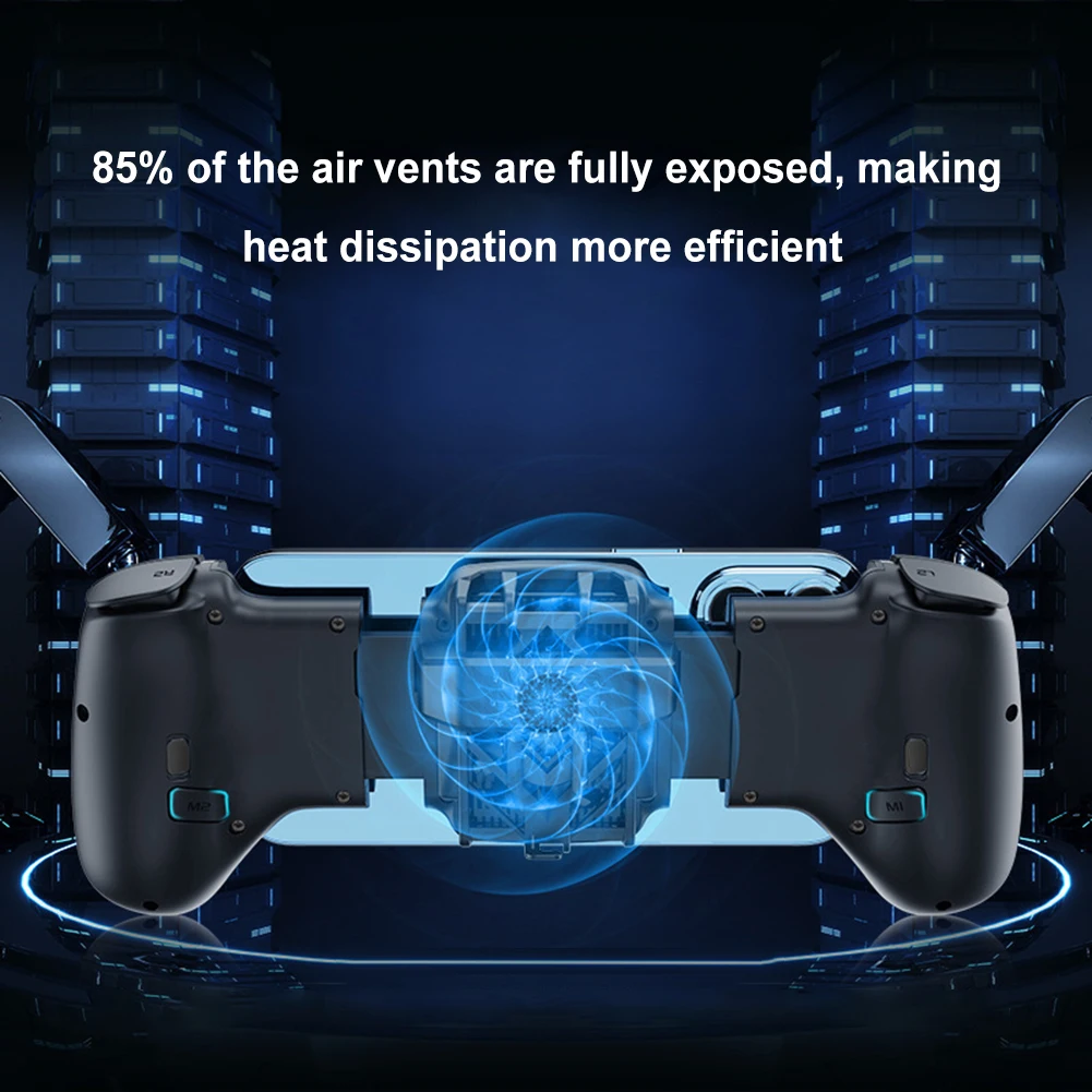 

2 in 1 Wireless Mobile Gaming Controller Type C Cooling Phone Game Controller Dual Joystick for iPhone Android Phone Switch PC