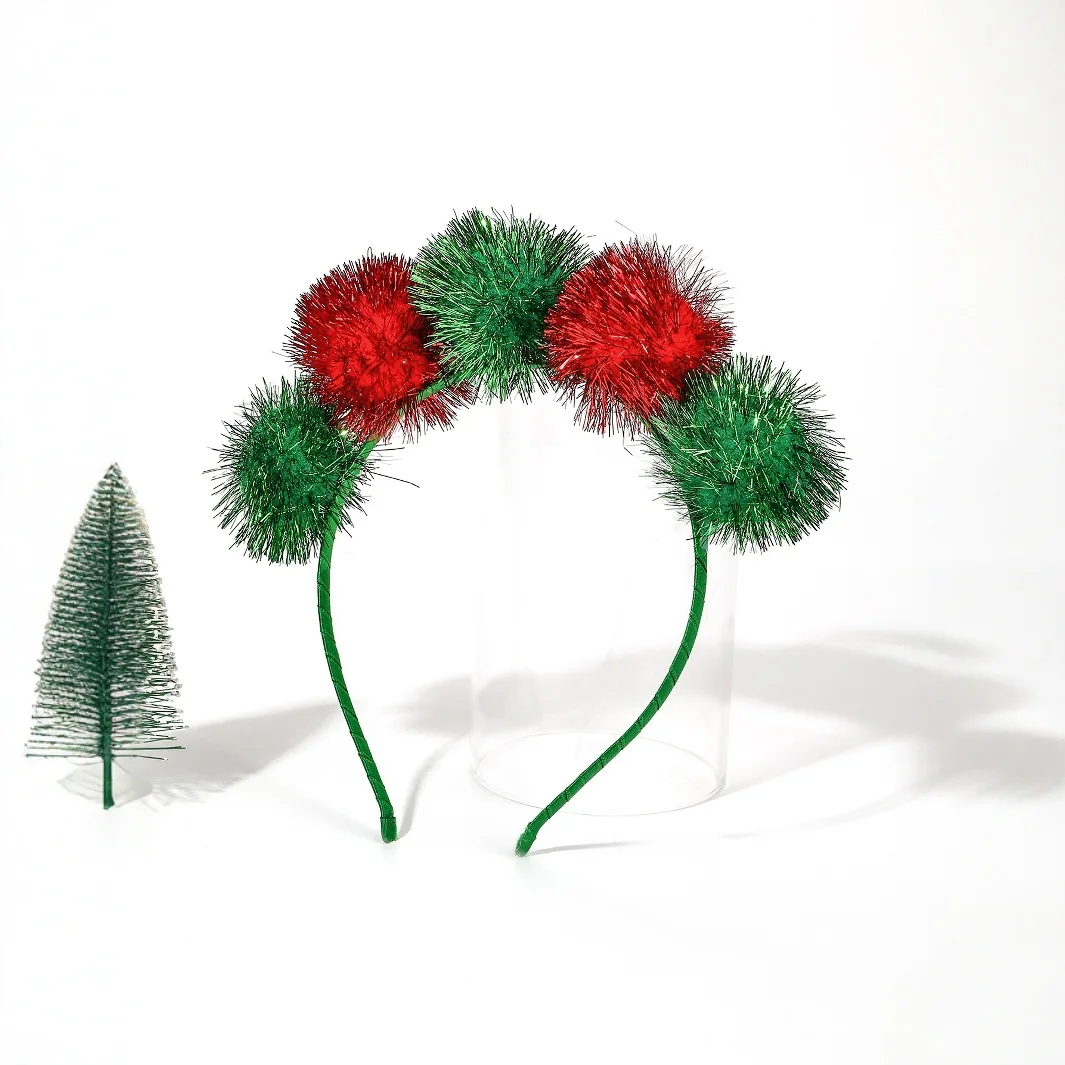 

10pcs Party Christmas Red Green Balls Holiday Party Headpieces Hair Accessories Headbands