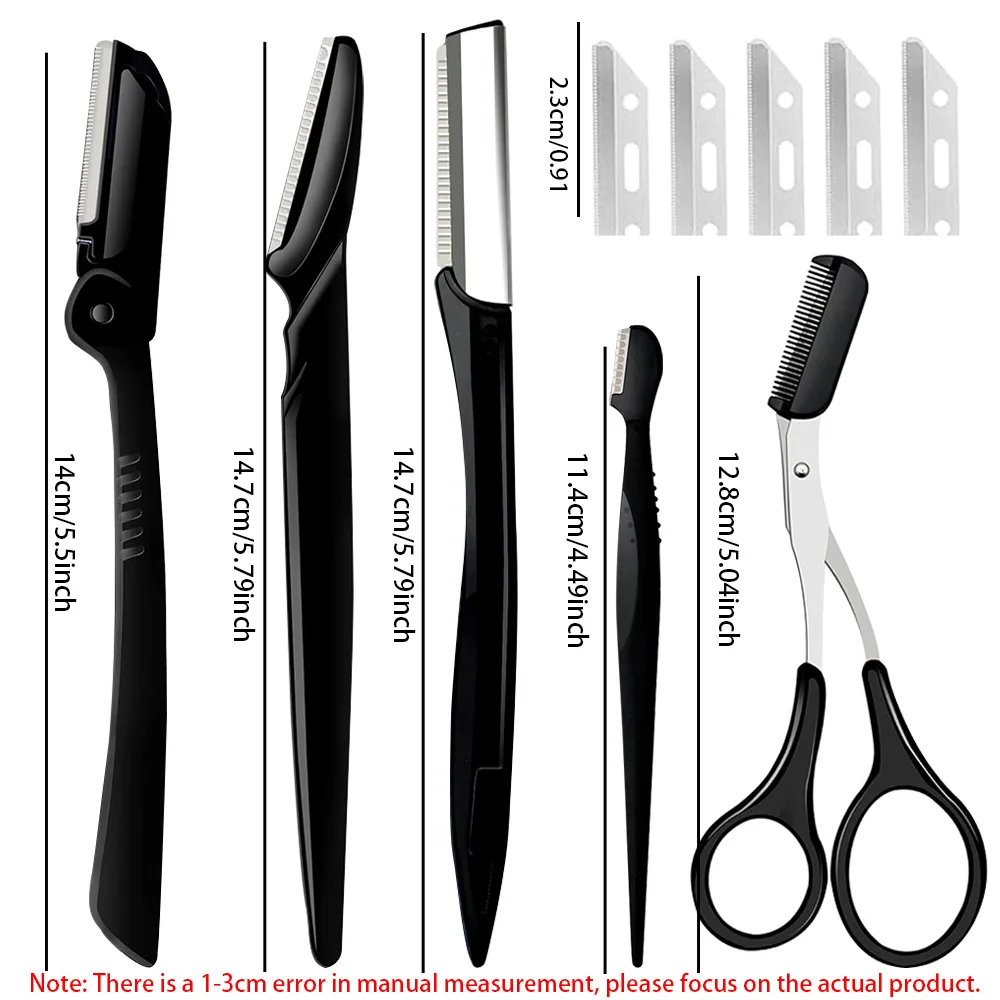 15/18pcs Kit Trimmer per sopracciglia Rasoi per il viso multiuso per donne e uomini Strumento di bellezza per forbici per depilazione del viso facile da usare