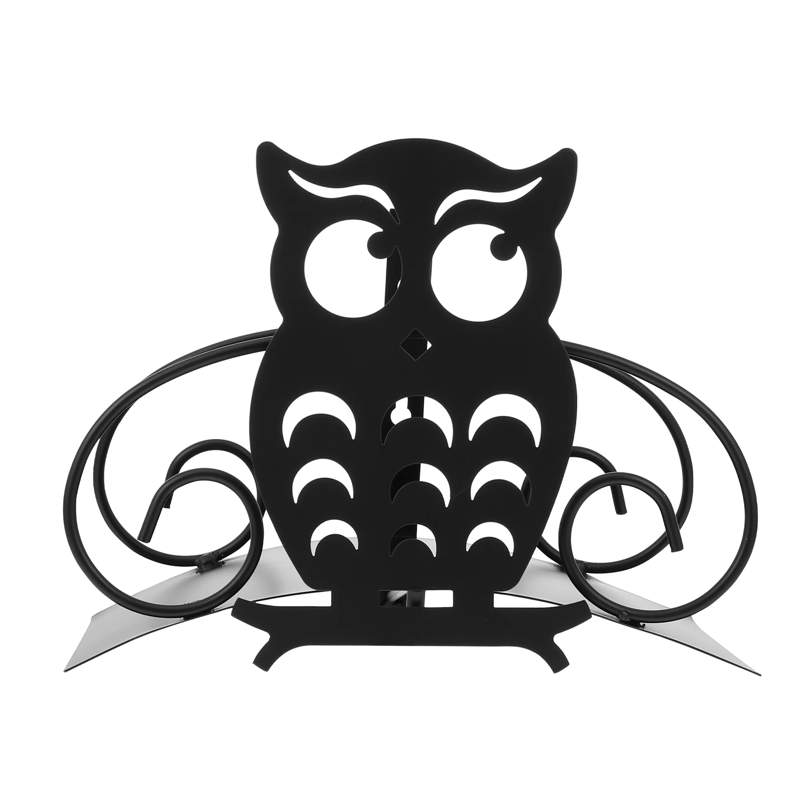 

Owl Shaped Iron Hose Holder Large Capacity Storage Rack for Garden Hoses Tubes Black Color Weather Resistant Sturdy Design Pipe