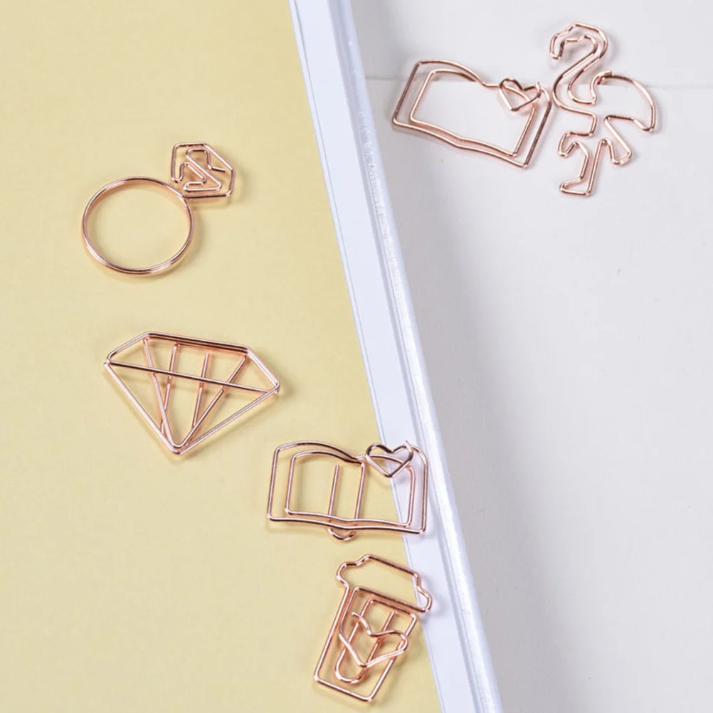 

24Pcs Rose Gold Coffee Cup Paper Clips Long Lasting Clips for Office School Bookmark Notebook Calendar Scrapbook