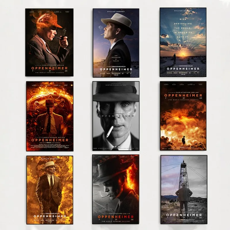 Classic Movie O-Oppenheimer 2023 Poster Prints HD Film Canvas Painting Wall Art Pictures for Living Room Home Decoration Gift