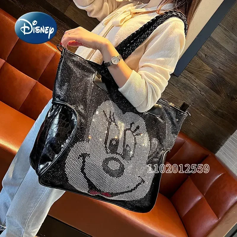 Disney Minnie New Women\'s Handbag Luxury Brand Diamond Embedding Women\'s Bag Large Capacity Fashion Shoulder Bag High Quality