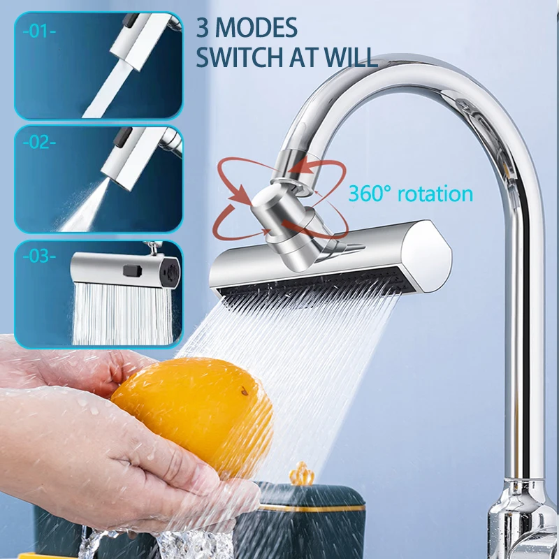 Rotatable universal joint box three-level waterfall universal faucet extension device washing vegetable anti-splash device rotat