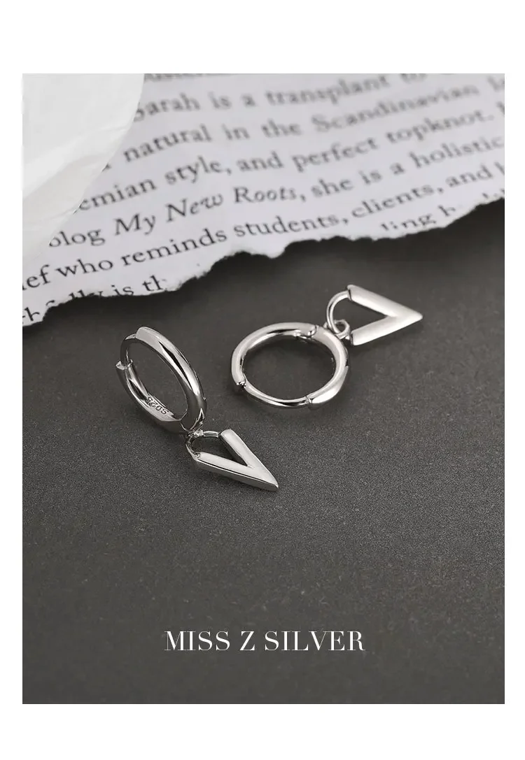 Simple Design Silver Letter Drop Earrings For Women New Fashion Ear Cuff Piercing Dangle Earring Gift - view 6