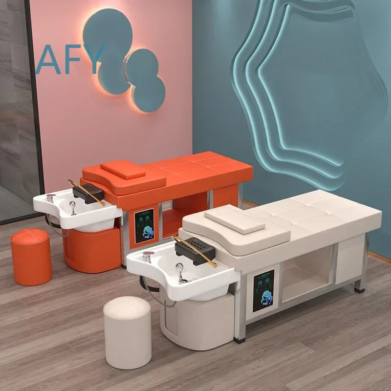 Premium Hair Treatment Bed for Salon Use with Automatic Water Cleaning System Circular Steam Fumigation and Ceramic Wash
