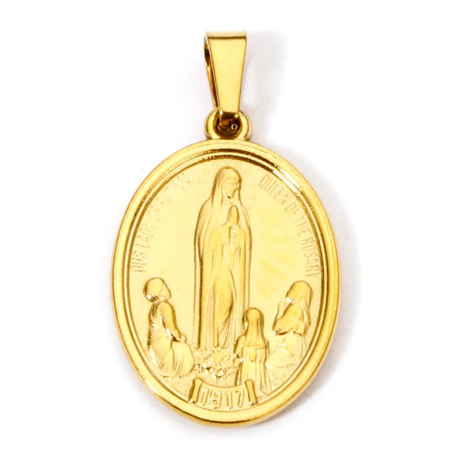 2 stücke Religiöse Edelstahl Charme Gold Farbe Jungfrau Maria Muster Anhänger DIY Halskette Für Frauen Männer Partei Schmuck Erkenntnisse – Detail 4