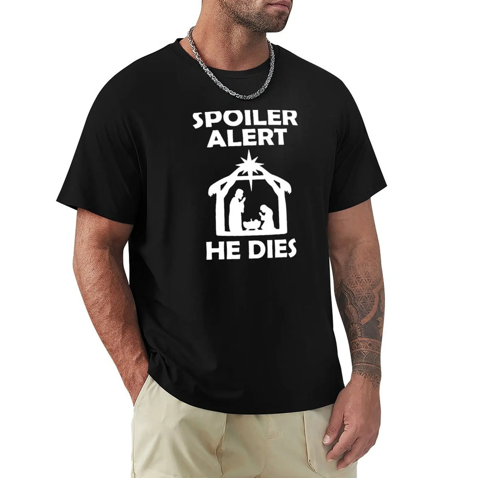 Christmas Spoiler Alert - Funny Christmas, Easter Meme T-Shirt Casual Fashion Print Tee Top