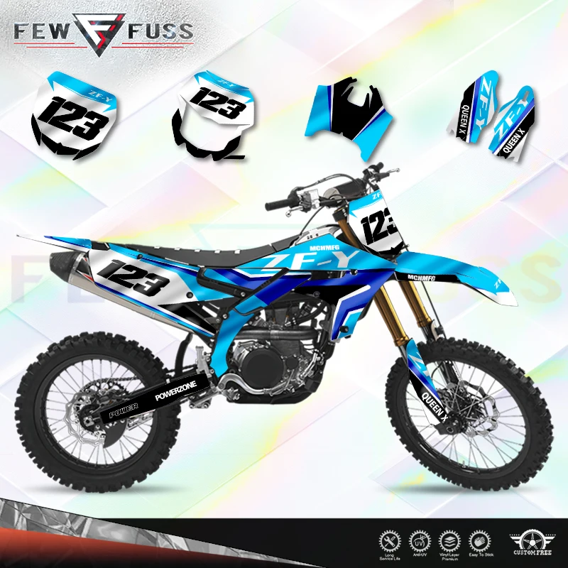 Fewfuss Holographic Chrome Racing Graphics Decal for Yamaha YZF250 19-23 YZF450 18-22,WRF450 19-22 WRF250 20-23 Dirt Bike 002