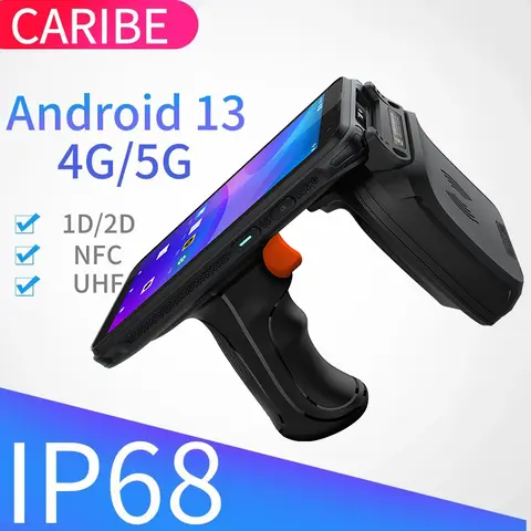 CARIBE PL-60L 창고 휴대용 1D 2D 바코드 스캐너, 슈퍼마켓용 견고한 안드로이드 PDA