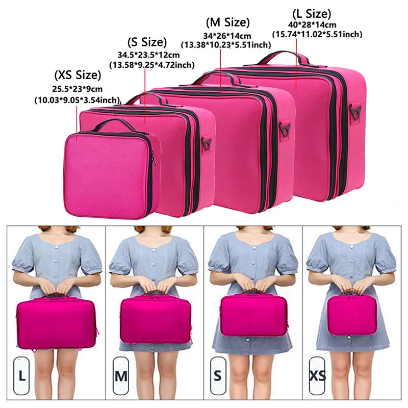 New Oxford Makeup Bag For Women Waterproof Large Capacity Travel Cosmetic Case Artist Full Professional makeup Case Female