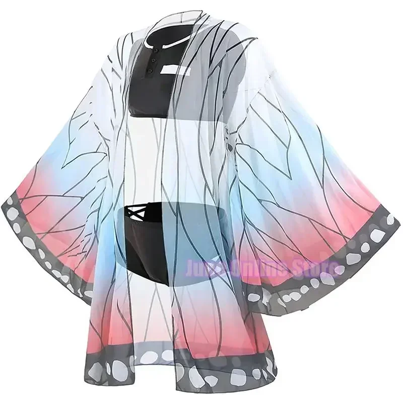 Anime Demon Slayer Shinobu Kocho Cosplay Costumes Beach Summer Swimsuit Kimetsu No Yaiba Kimono Kamado Nezuko Bikini for Women