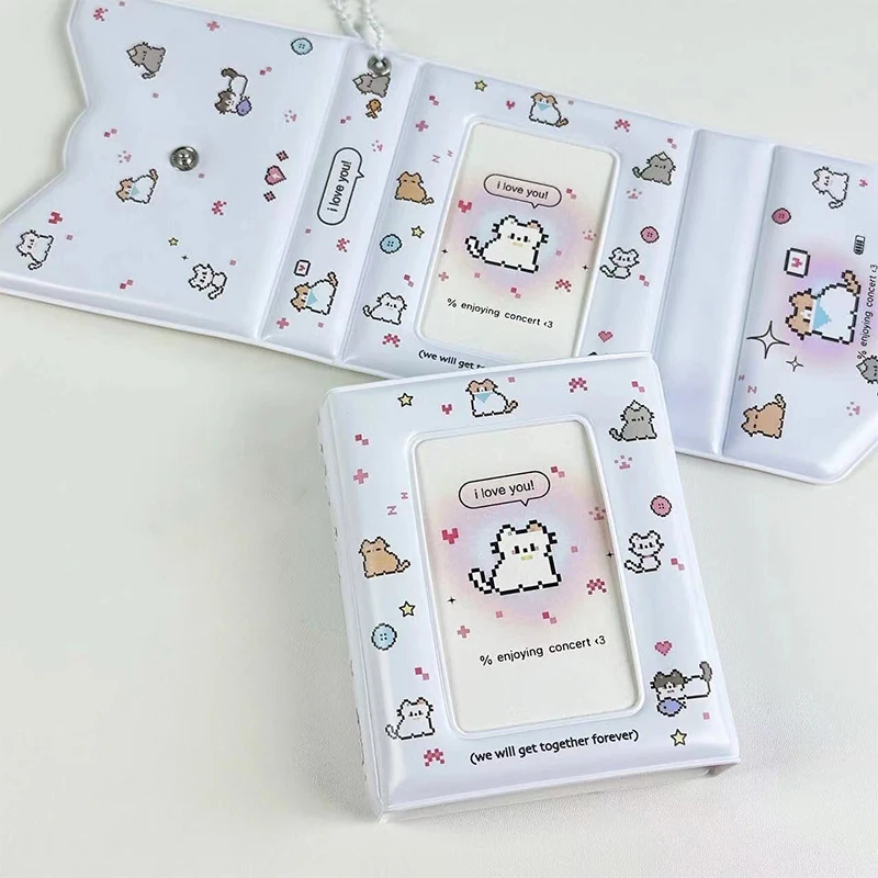 (Sommer6) 3 Zoll 40 Slot Fotokartenhalter Kpop Binder Idol Postkarte Lomo Karte Fotoalbum Sammler Kartenbinder Fotokarten