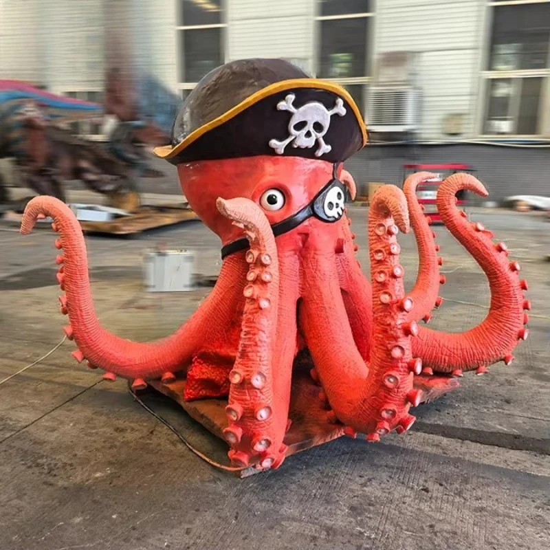 Model postaci z kreskówki na zamówienie, wysoka jakość symulacji, piracka ośmiornica, model ośmiornicy w naturalnej wielkości.