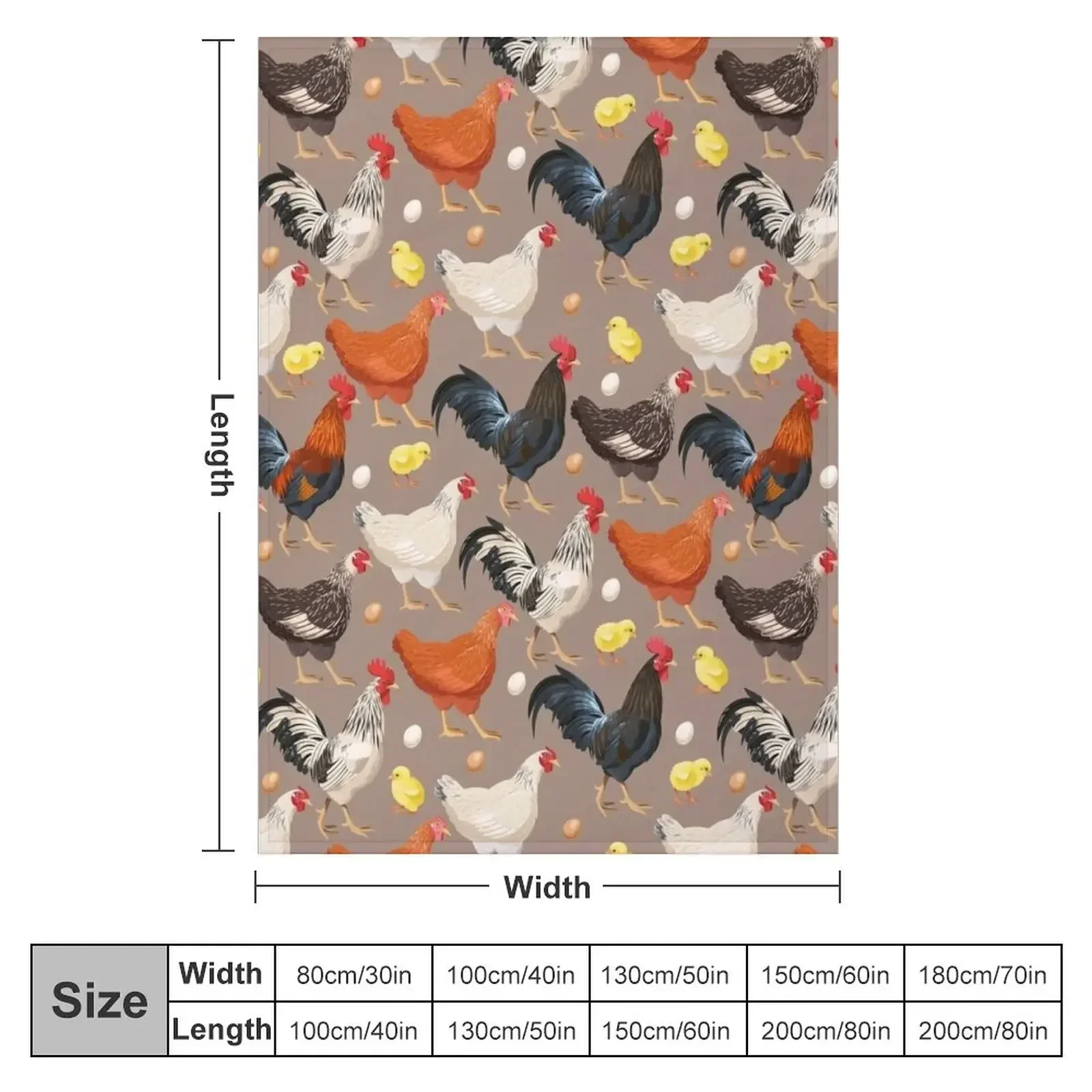 chicken colorfull pattern Throw Blanket Winter beds Sleeping Bag Thermal Blankets