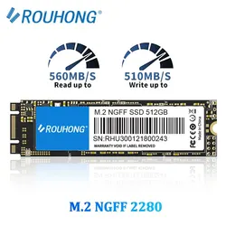 ROUHONG SSD Ngff M2 1tb 256GB 512gb M2 SATA 128gb 2280 SATA3 6Gb Internal Solid State Drive Hard Disk for Notebook Desktop