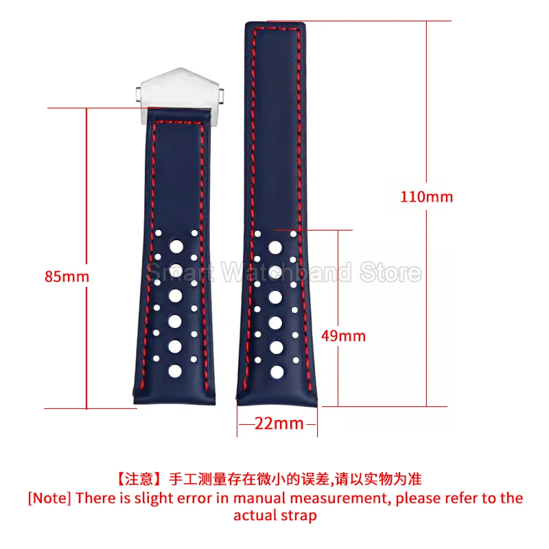 Breathable Skin-friendly Genuine Cow Leather Watchband for Tag Heuer Carrera Heritage Monaco Series Dainty Sweatproof Strap 22mm