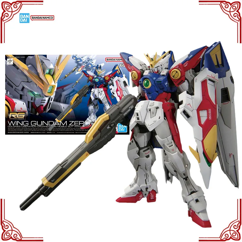 

In Stock Genuine Bandai Gundam Model Kit RG 1/144 Wing Gundam Zero Anime Action Figure Collection Assembly Model Boys Toys Gifts