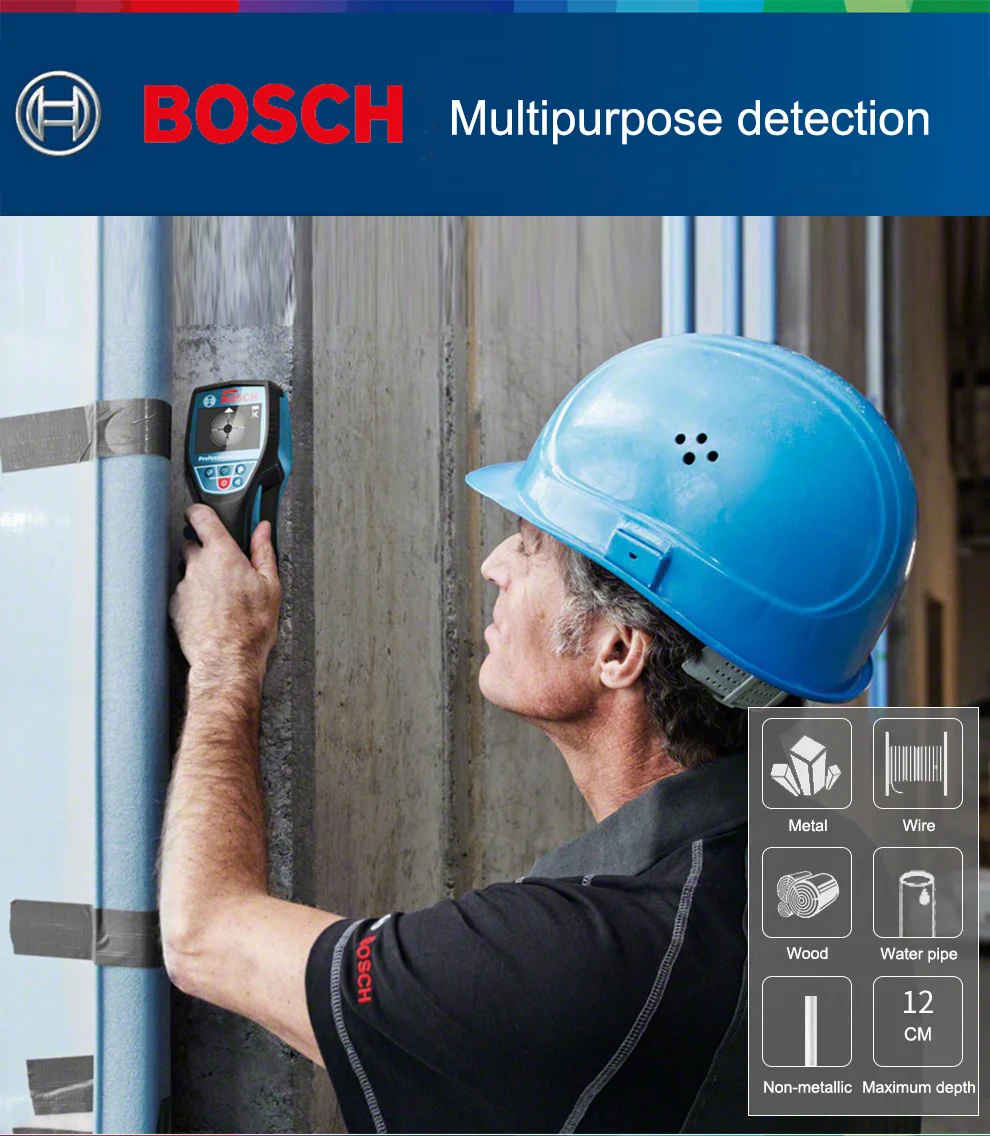 Bosch D-tect120 Professional Wall And Floor Detector Metal Cable Wood Hose Detector Underground Wall Scanner High Quality Tools