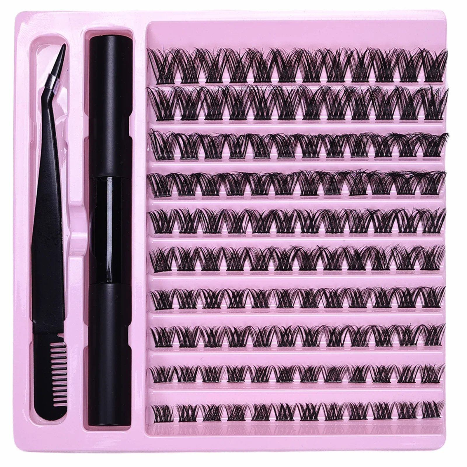 DIY Lash Extension Kit Lash Clusters With Bond Cluster Lashes Wispy D Curling False Eyelash Clusters With Tweezers