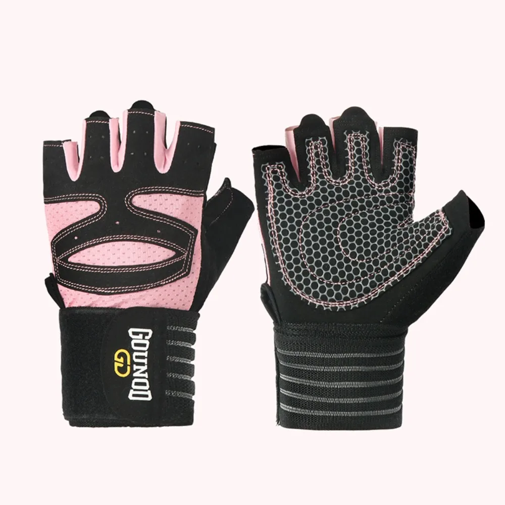 Breathable Weight Lifting Gloves Non-Slip Curved Open Back Cycling Motorcycle Gloves Wearproof Shockproof