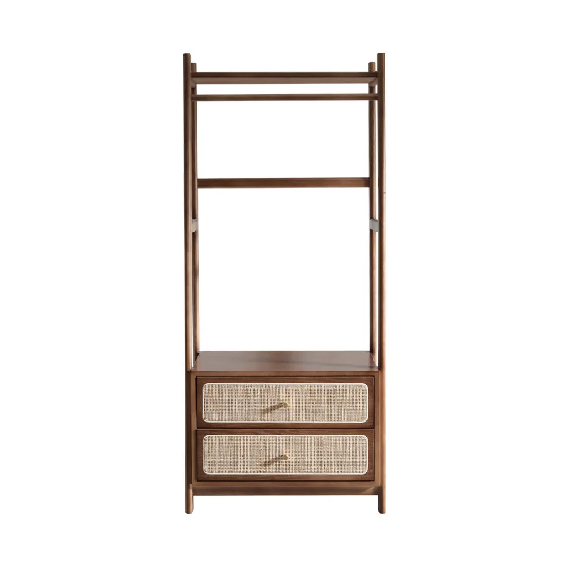 

Wabi Sandy Nordic Simple Bedroom Multifunctional Japanese Storage Rattan Coat Rack Solid Wood Floor Hanging Hanger