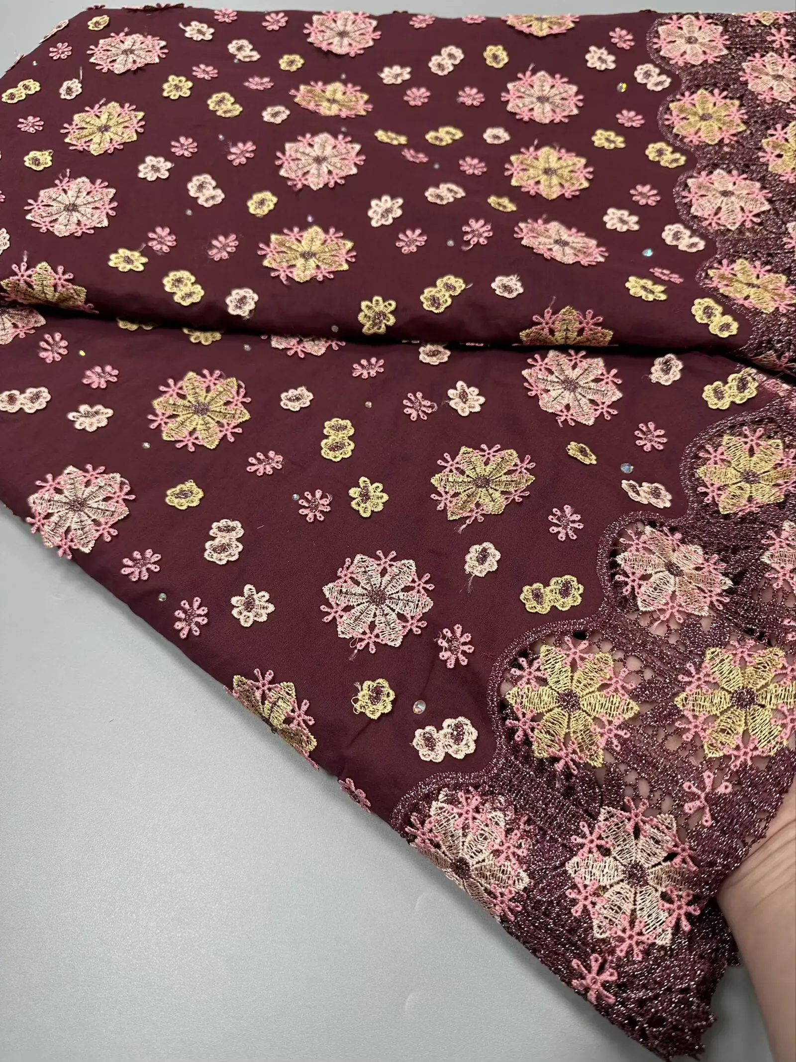 

High End Swiss Guipure Lace Fabric With Stones 3D 2026 Hot Sale African Nigerian French for Wedding Party Bride Sewing Dresses