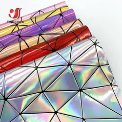 20x15cmLaser Holographic Geometric Iridescent Faux Leather Fabric Bag Craft DIY Jewelry Clothes Sewing Material Handmade Earring