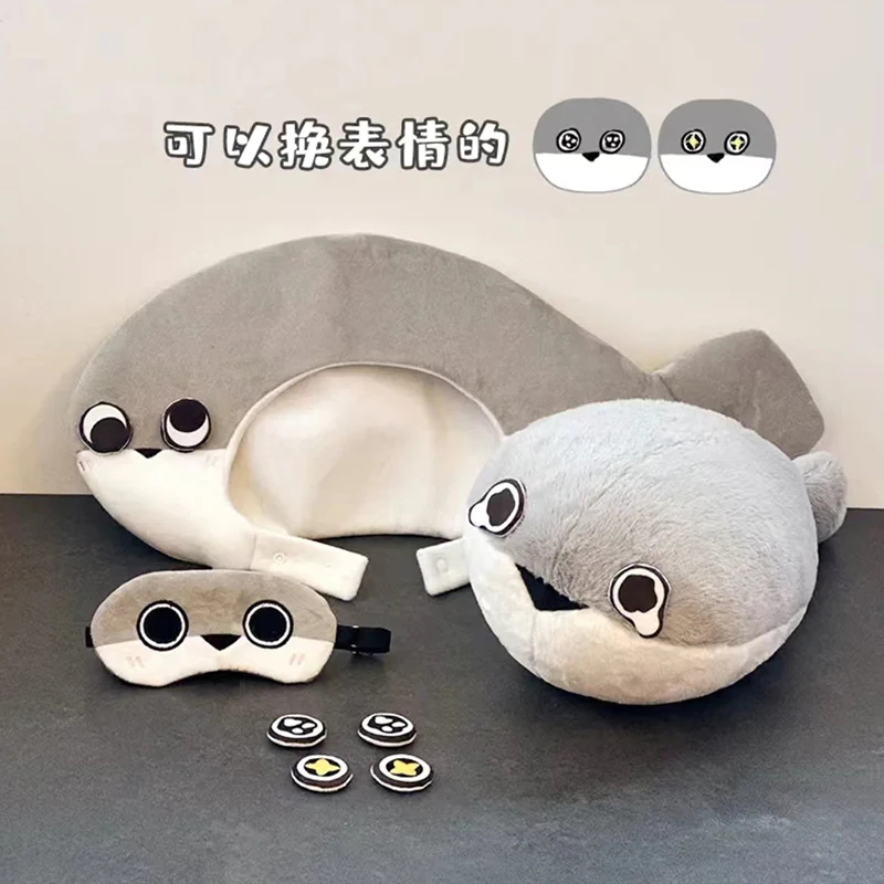 Lovely Sakaban Turtle Sacabambaspis Gray Fish Eyeshade Hat Doll Soft Plush Toy Girl Boy Birthday Christmas Gift 1pc