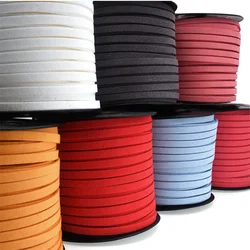 Crafts Faux Suede Cord for Jewelry Making 5mm 50 Yards Flat Vegan Leather Strings Laces Strips for Bracelets, Necklaces, D