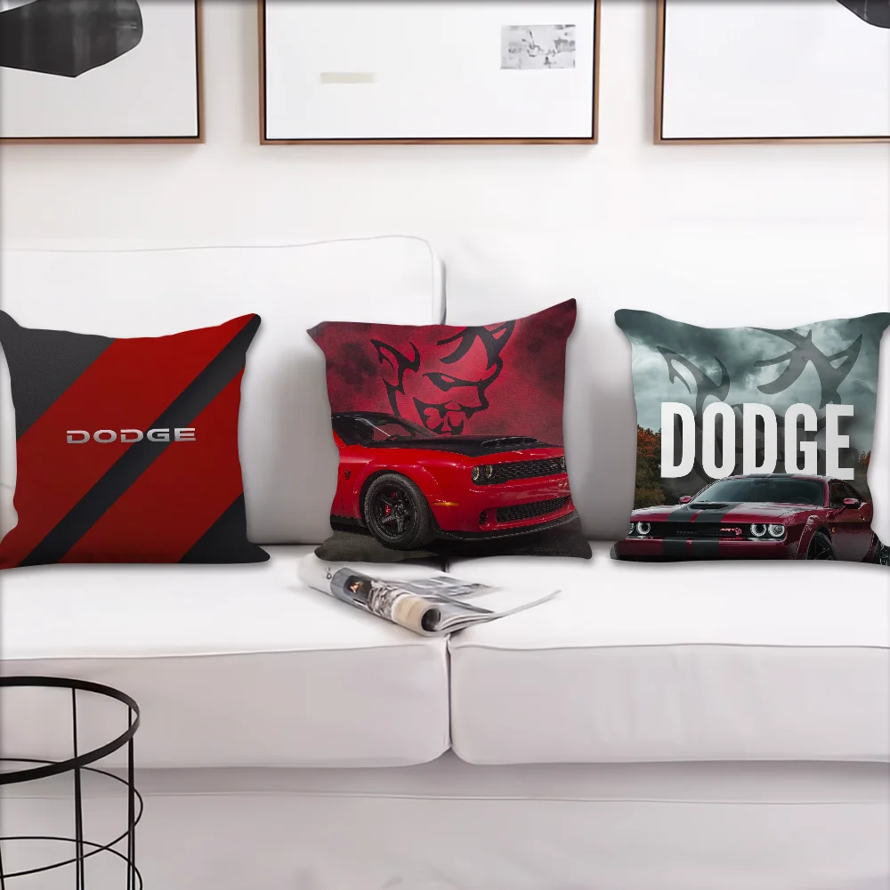 Sports Car cushion cover Pillow D-Dodge H-Hellcat Case C-Challengers Room Bedroom Sofa Living Backrest Car Square Headboard