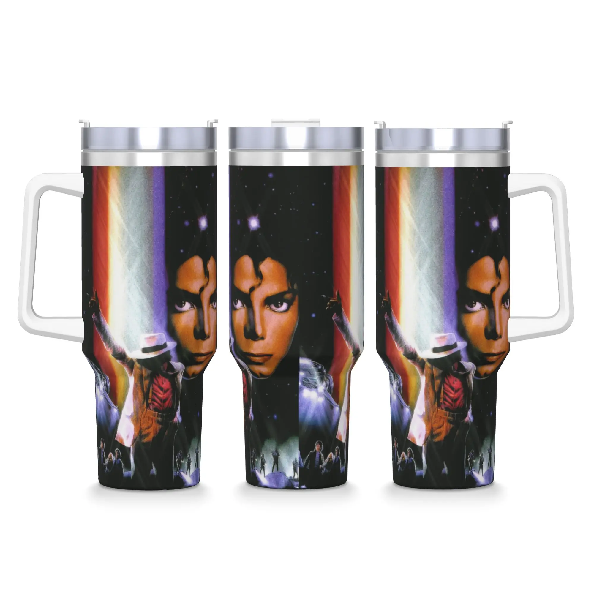 Michael MJ Tumbler King of Pop Male Hot Drinks Water Bottle Heat Preservation Stainless Steel Coffee Mug Design Camping Mugs Cup