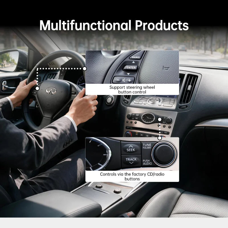 Bluetooth 5.3 in Car Adapter for the 2009–2013 Infiniti G37 USB Media Interface