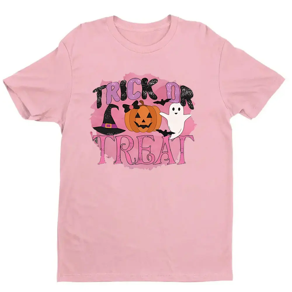 Halloween Trick or Treat Sweatshirt Halloween Trick-Or-Treat Shirt Funny Graphic T Shirts Orange Color Tee Pumpkin,Ghost,Goblin