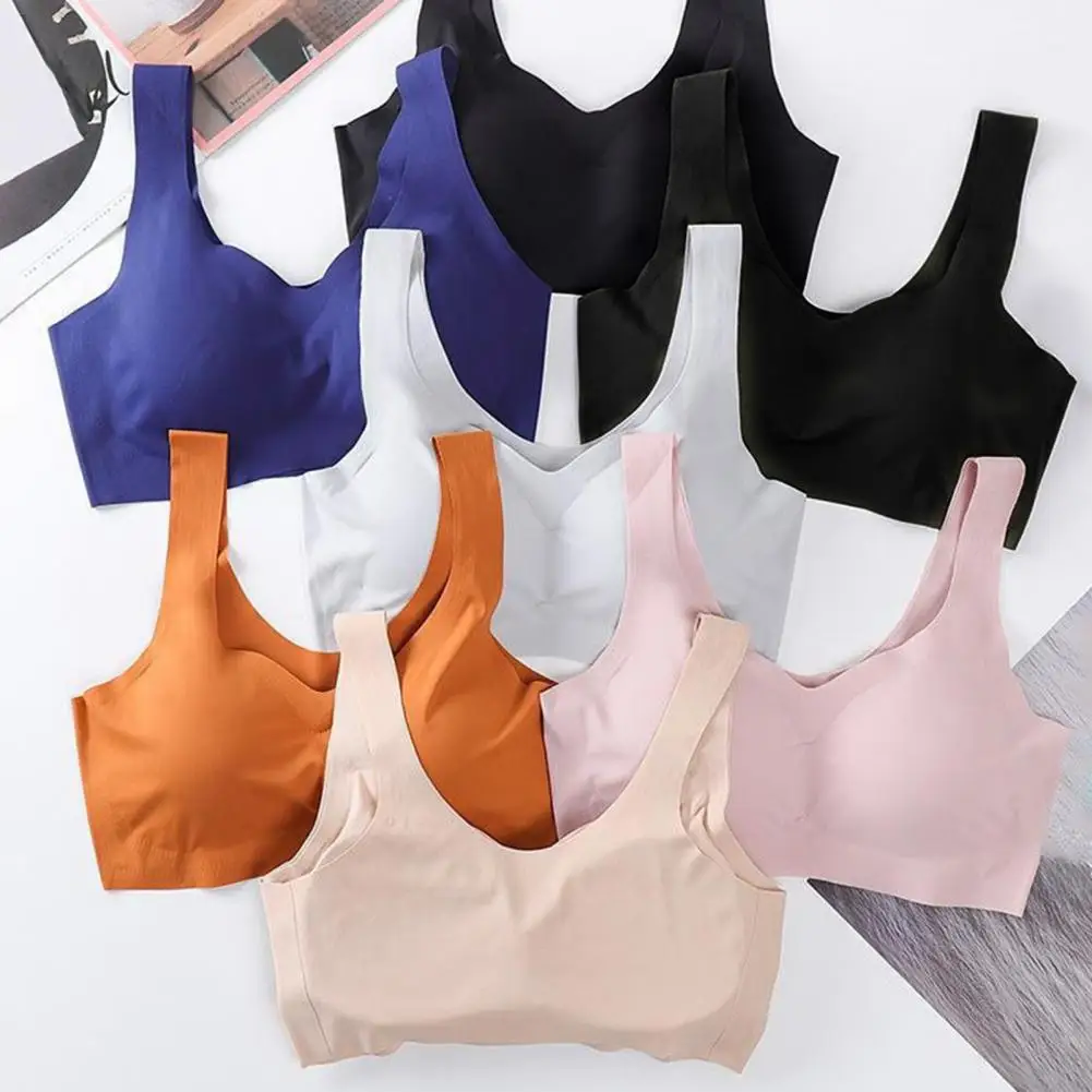 Women Comfortable Bra Women's Seamless Wireless Bra Soft Padded Full Coverage T-shirt Bra Supportive No Underwire Sports Workout