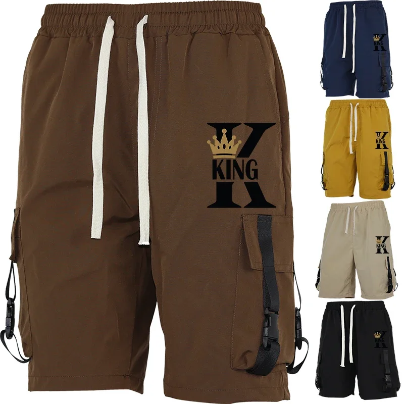 

Men's Hawaiian Print Cargo Shorts Summer Holiday Wear Multi-Pocket Beach Shorts Comfortable Material Outdoor Fashion Pants