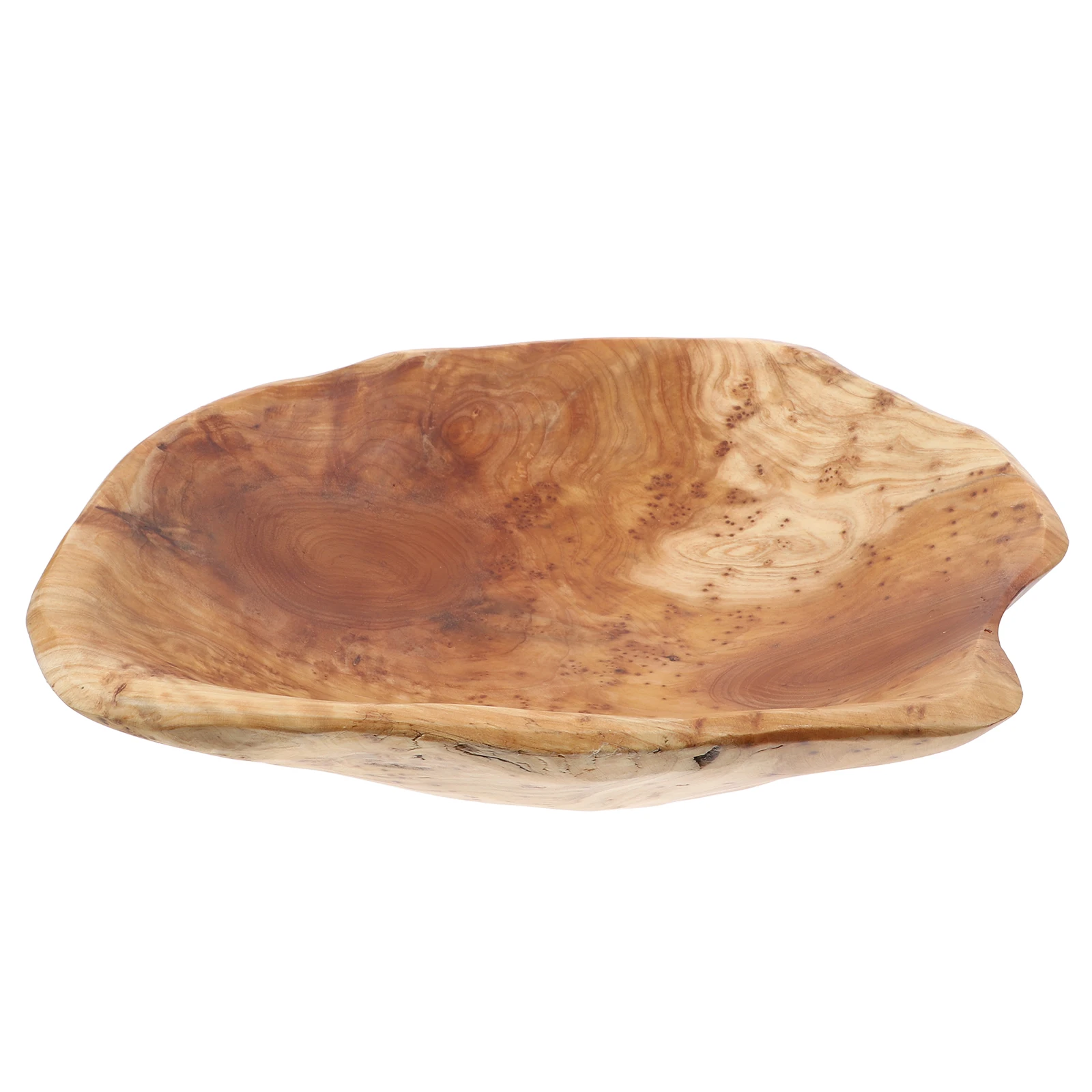 

Natural Handmade Carved Fruit Bowl Decorative Serving Plate For Home Dessert Snack Board Wood Tray Living