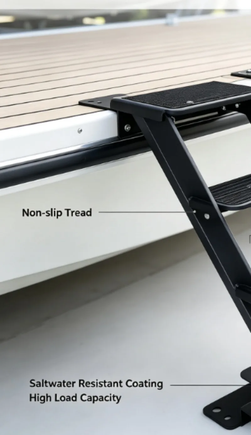 Corrosion‑resistant Metal Board‑on Step, Heavy‑grade Steel Accessory For Marine Equipment