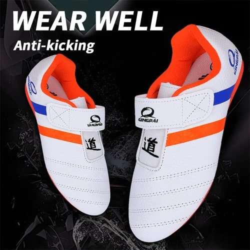 Imagen 2 del producto Zapatos de entrenamiento de Taekwondo antideslizantes para interiores, zapatos de Taekwondo para niños, Kickboxing, Kung Fu, Tae, Kwon Do, zapatillas de artes marciales para adultos