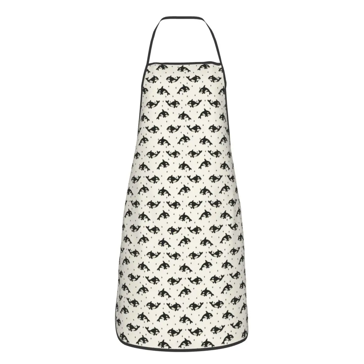 Killer Whale Orca Pattern Apron Chef Baking Tablier Waterproof Bib Kitchen Cleaning Pinafore for Women Men Gardening