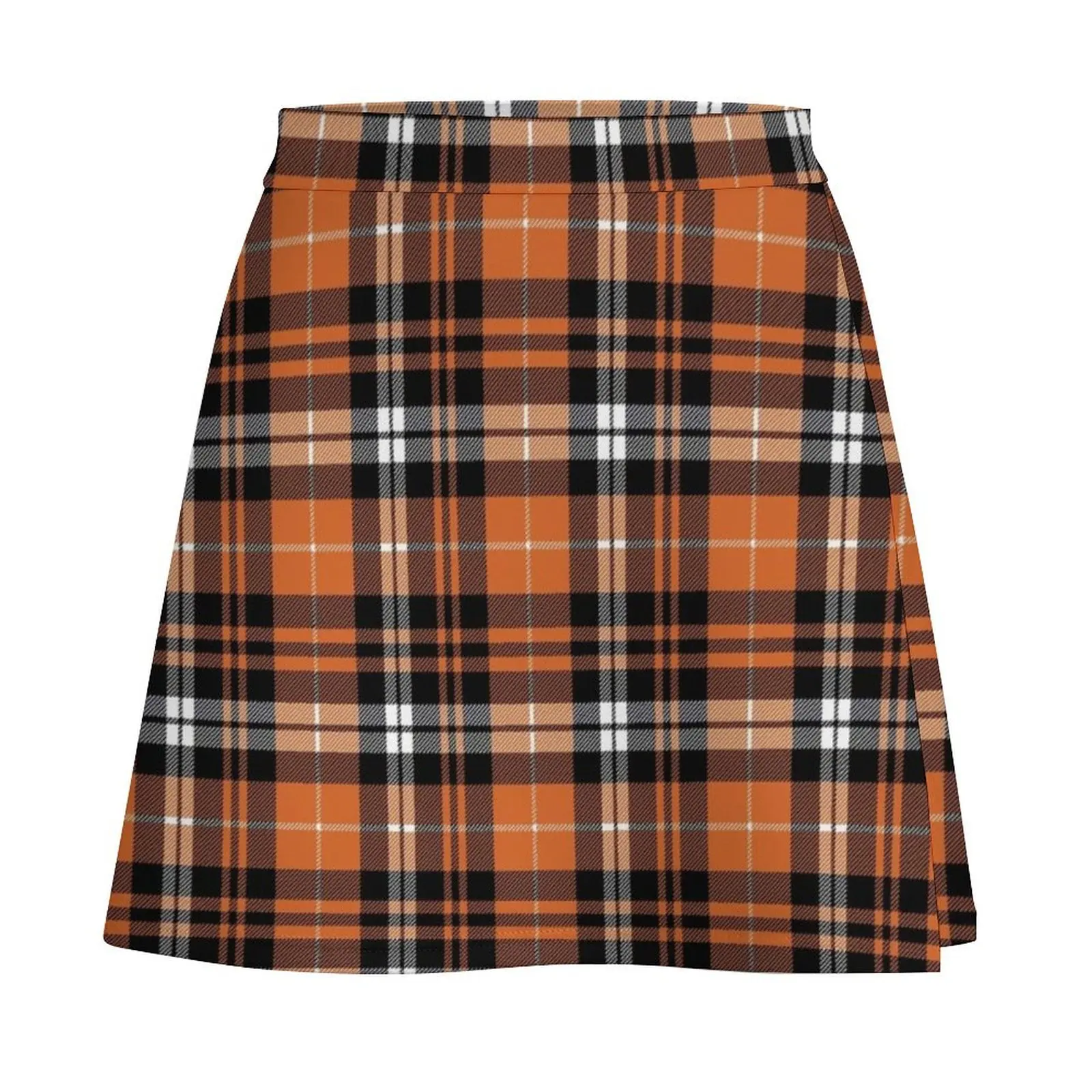 Pumpkin Plaid Mini Skirt skirt sets cute skirt womens clothing 90s aesthetic Mini
